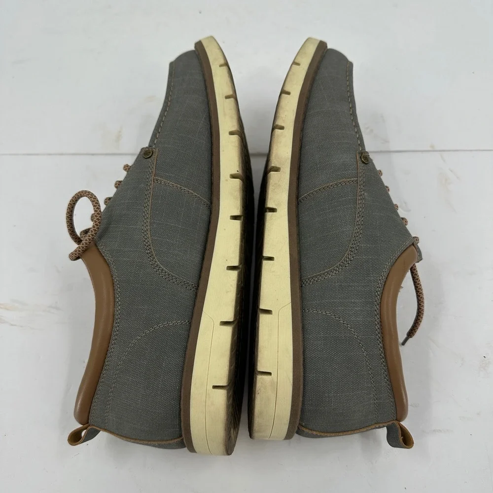 Kkyc Mens Gray Canvas Lace Up Boat Shoes Size‎ 13 Preppy Old Money
